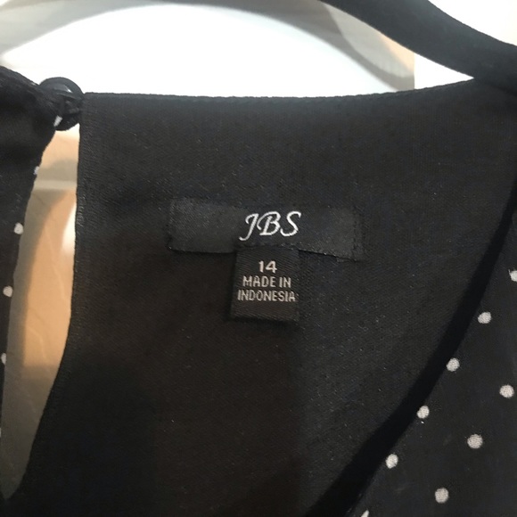 Lined JBS Black Dress with Small White Dots - Picture 3 of 6
